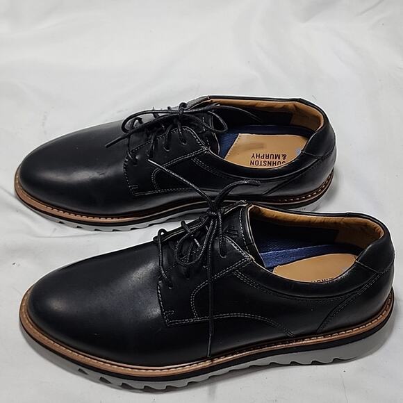 JOHNSTON & MURPHY STYLE BRAYDON PLAIN TOE MENS 9 BLACK NUBUCK NWOB ELEGANT main image 5